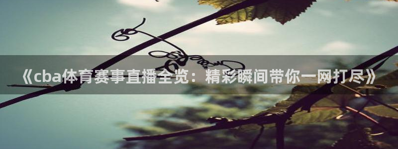 《cba体育赛事直播全览：精彩瞬间带你一网打尽》